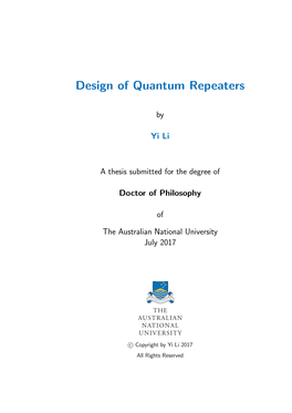 Design of Quantum Repeaters