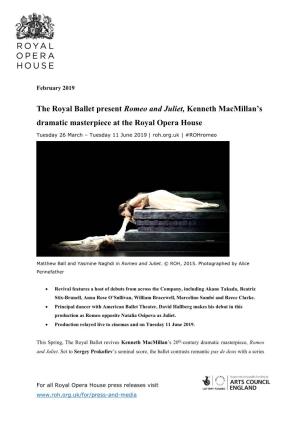 The Royal Ballet Present Romeo and Juliet, Kenneth Macmillan's