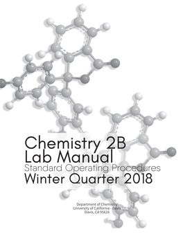 Chemistry 2B Lab Manual Standard Operating Procedures Winter Quarter 2018