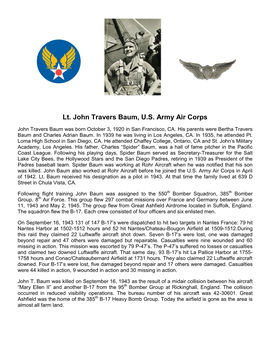 Lt. John Travers Baum, U.S. Army Air Corps