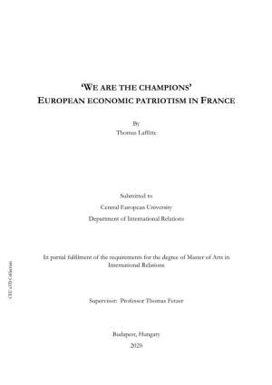 European Economic Patriotism in France