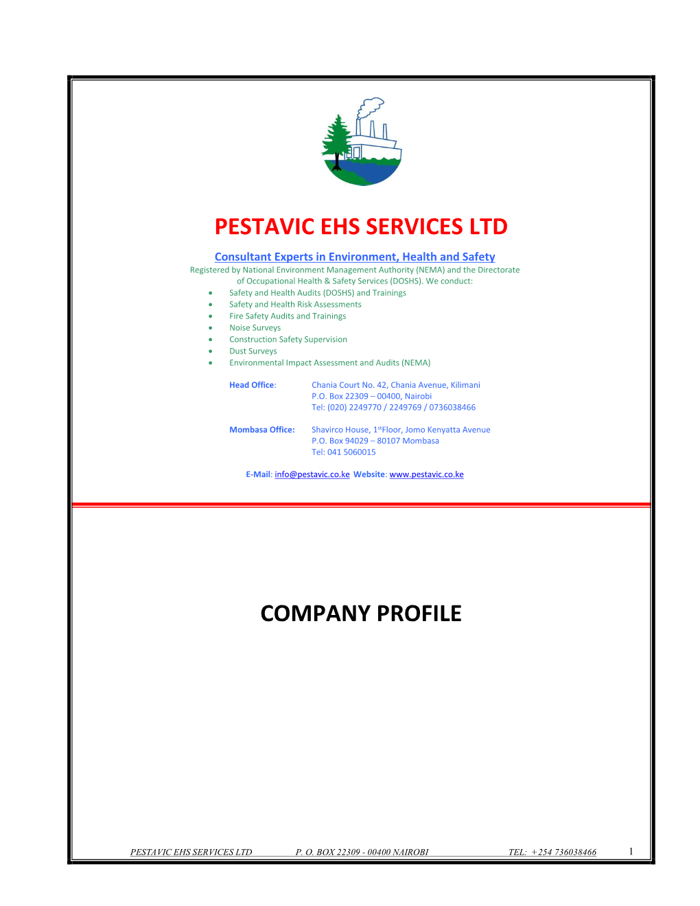 Pestavic Ehs Services Ltd Company Profile