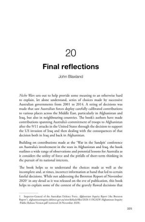 Final Reflections John Blaxland