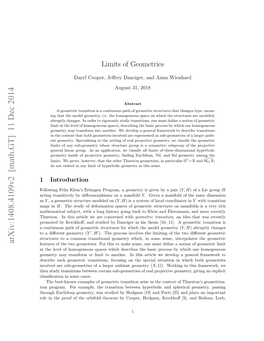 Limits of Geometries