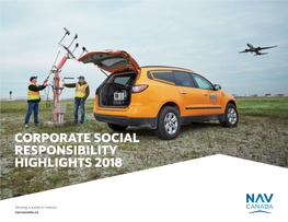 NAV CANADA Corporate Social Responsibility Highlights 2018