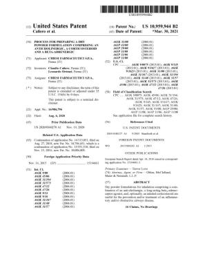 ( 12 ) United States Patent ( 10 ) Patent No .: US 10,959,944 B2 Cafiero Et Al
