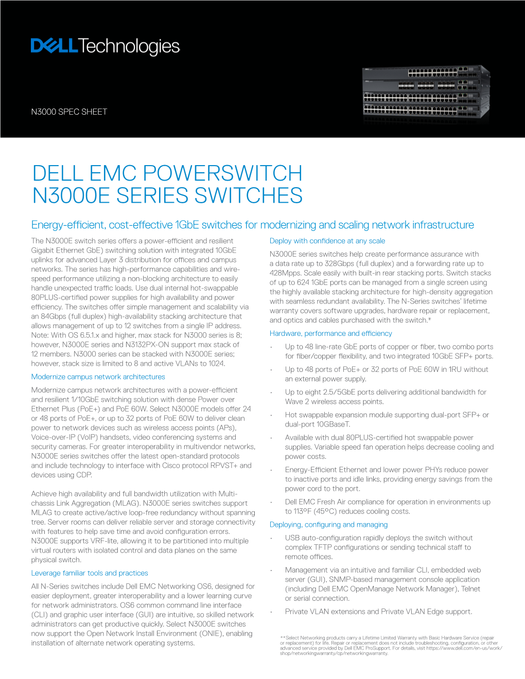 Dell Emc Powerswitch N3000e Series Switches