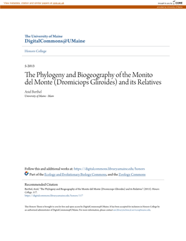 The Phylogeny and Biogeography of the Monito Del Monte