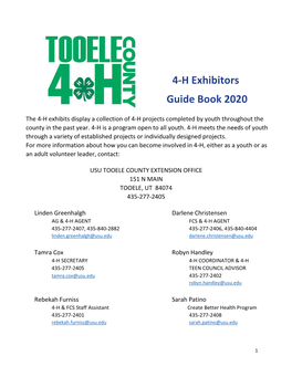4-H Exhibitors Guide Book 2020