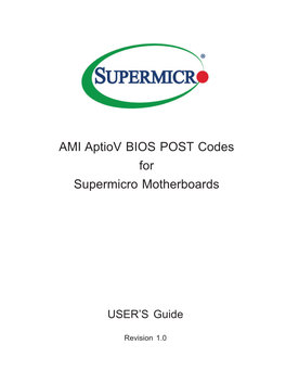 AMI Aptiov BIOS POST Codes for Supermicro Motherboards