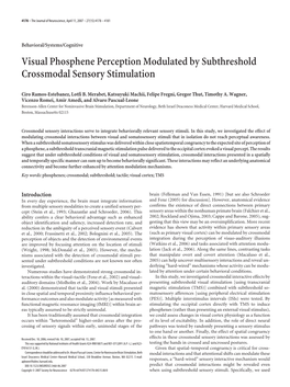 Visual Phosphene Perception Modulated by Subthreshold Crossmodal Sensory Stimulation