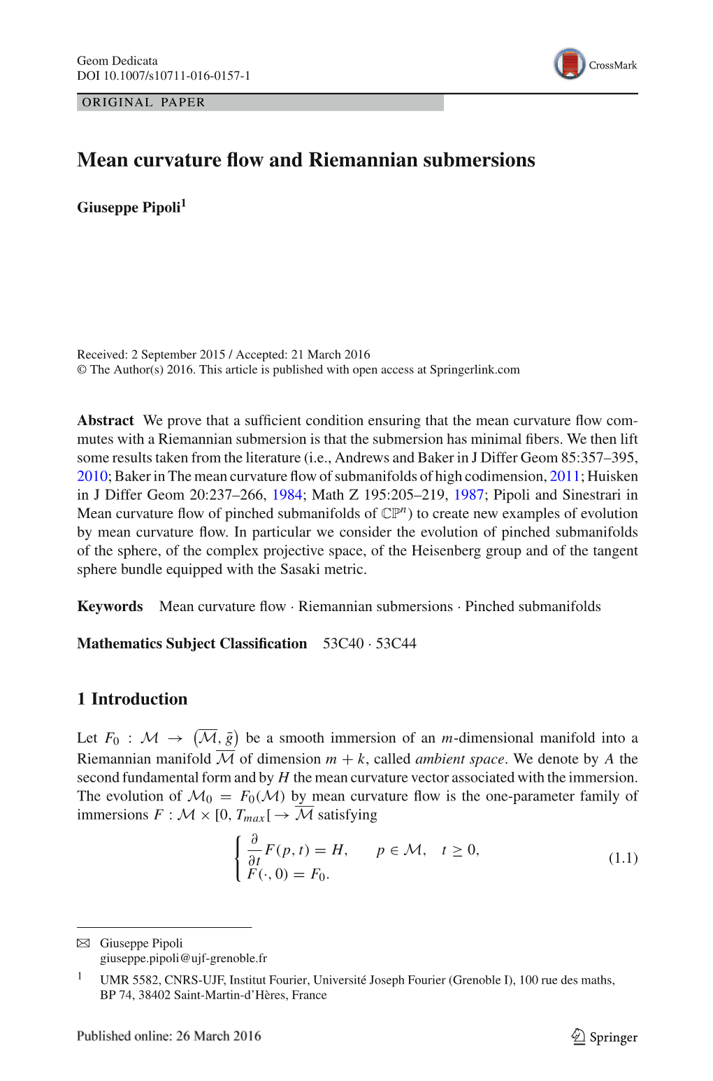 Mean Curvature Flow and Riemannian Submersions