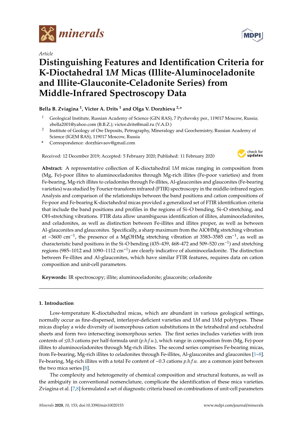 Distinguishing Features and Identification Criteria for K