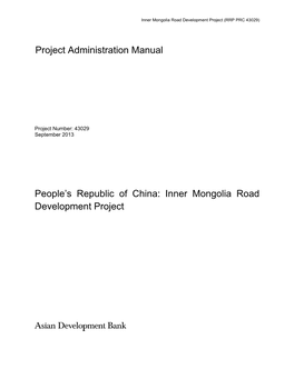Inner Mongolia Road Development Project (RRP PRC 43029)