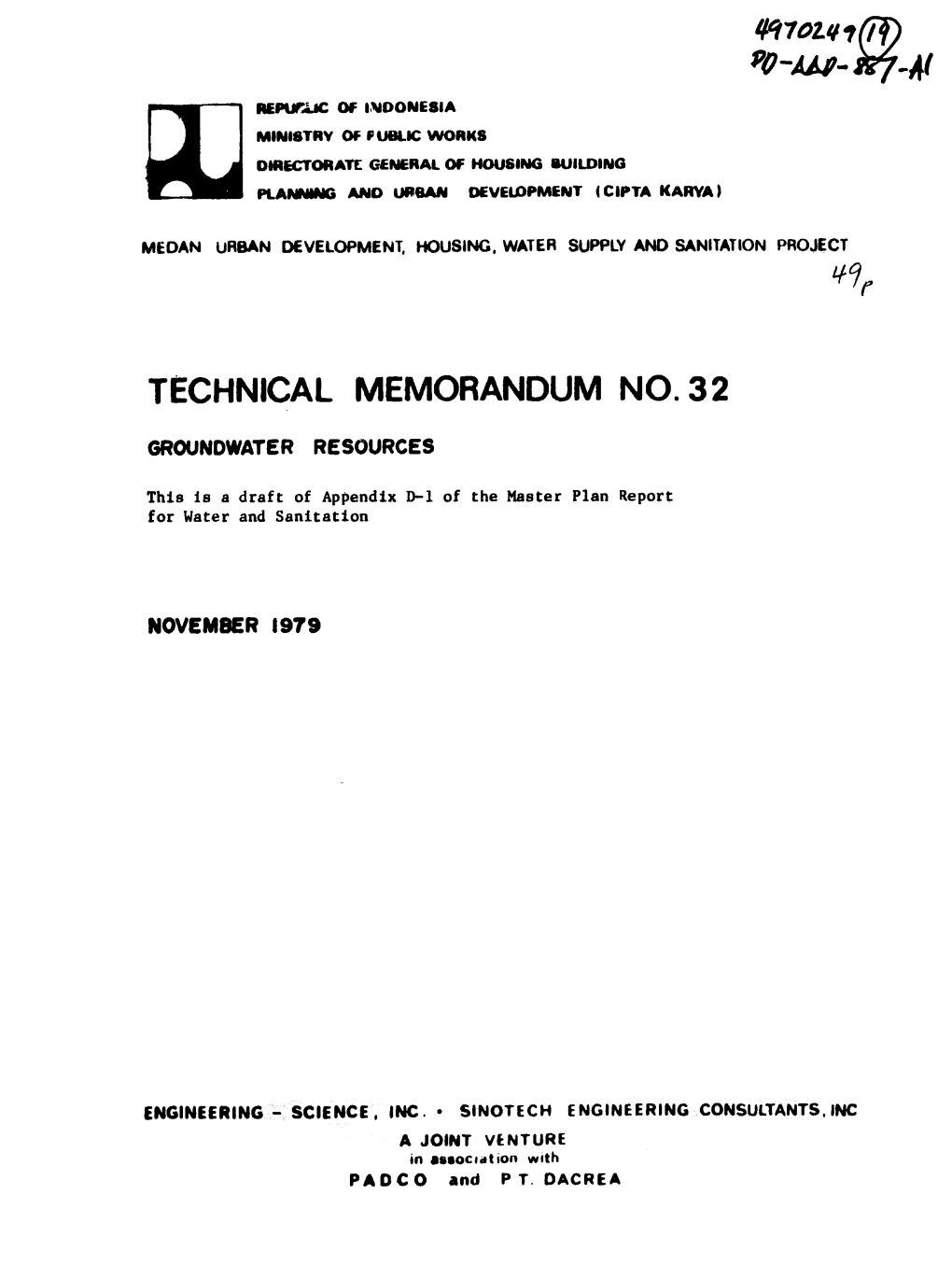 Technical Memorandum No. 32