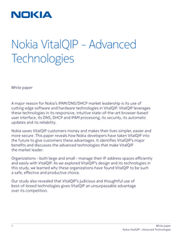 Nokia Vitalqip – Advanced Technologies