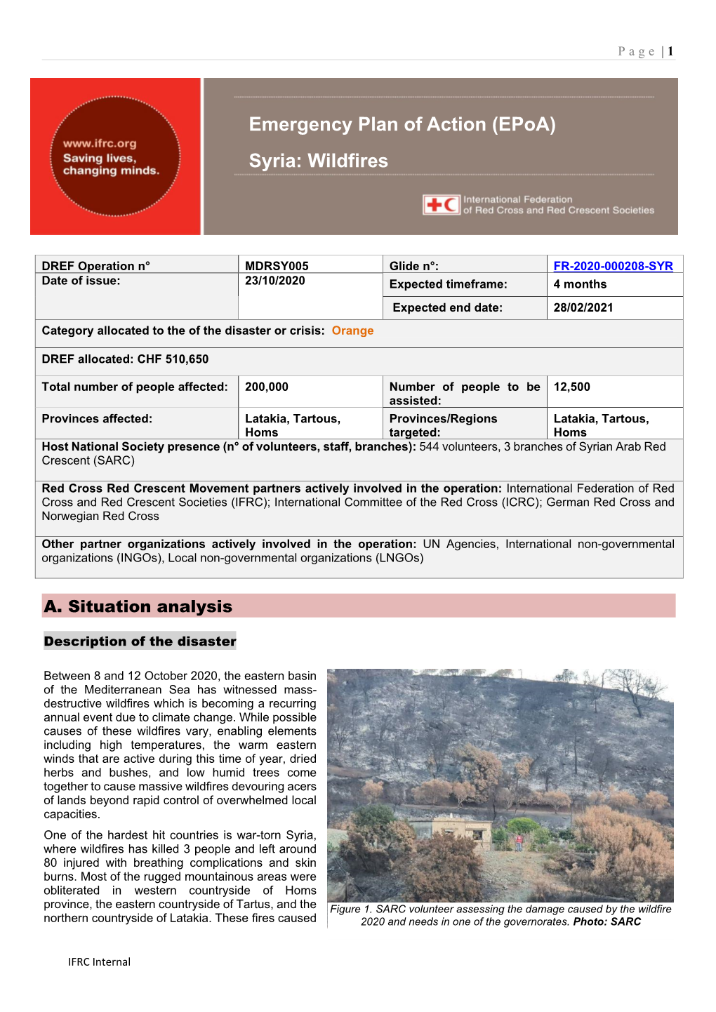 Syria: Wildfires