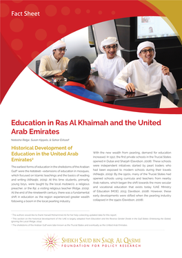 Education in Ras Al Khaimah and the United Arab Emirates