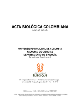ACTA BIOLÓGICA COLOMBIANA Acta Biol