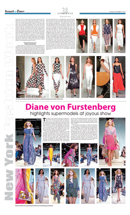 Diane Von Furstenberg Highlights Supermodels at Joyous Show