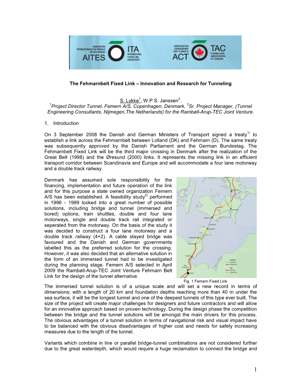 The Fehmarnbelt Fixed Link – Innovation and Research for Tunneling