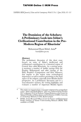 A Preliminary Look Into Islām's Civilisational Contribution in The