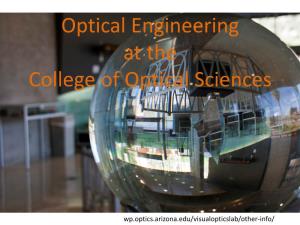 Optical Engineering at the College of Optical Sciences