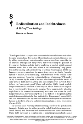 Chapter 8. Redistribution and Indebtedness