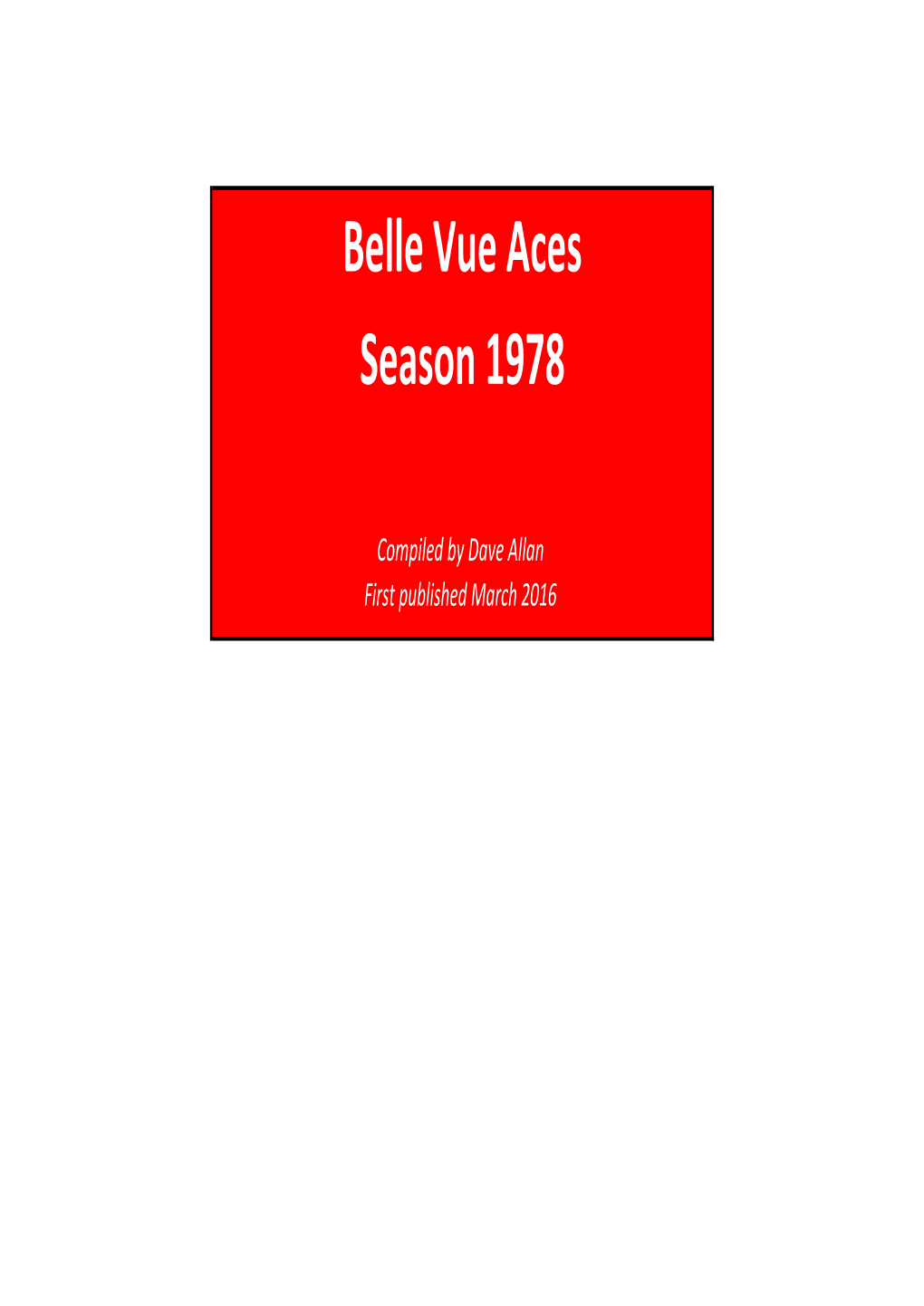 Belle Vue Aces Season 1978