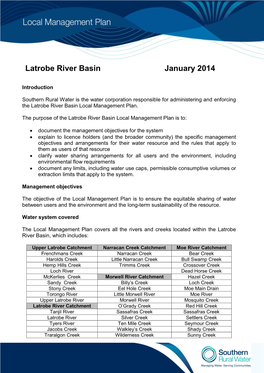 Latrobe River Basin January 2014