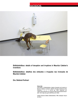 Details of Deception and Irruptions in Maurizio Cattelan's