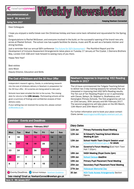 Events and Deadlines Diary Dates Newham's Response to Improving