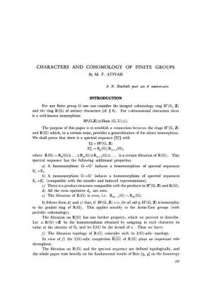 CHARACTERS and COHOMOLOGY of FINITE GROUPS by M