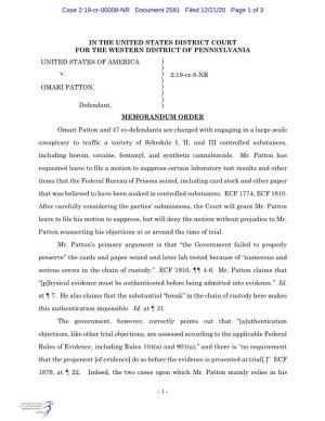 19-Cr-00008-NR Document 2581 Filed 12/21/20 Page 1 of 3