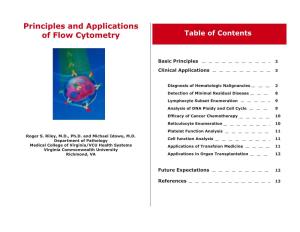 Principles and Applications of Flow Cytometry Table of Contents