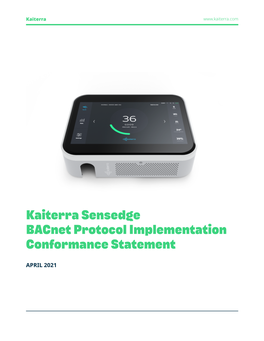 Kaiterra Sensedge Bacnet Protocol Implementation Conformance Statement