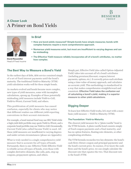 A Primer on Bond Yields