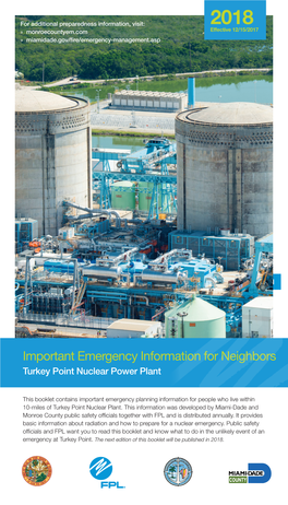 Important Emergency Information for Neighbors Turkey Point Nuclear Power Plant