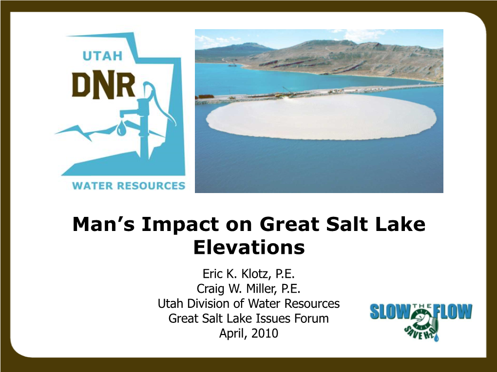 Man's Impact on Great Salt Lake Elevations