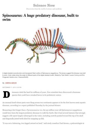 A Huge Predatory Dinosaur, Built to Swim