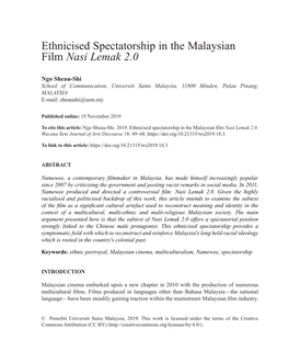 Ethnicised Spectatorship in the Malaysian Film Nasi Lemak 2.0