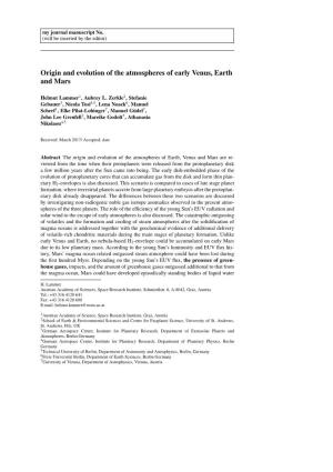 Origin and Evolution of the Atmospheres of Early Venus, Earth and Mars