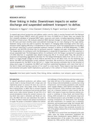 River Linking in India: Downstream Impacts on Water Discharge and Suspended Sediment Transport to Deltas
