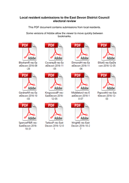 Local Resident Submissions to the East Devon District Council Electoral Review