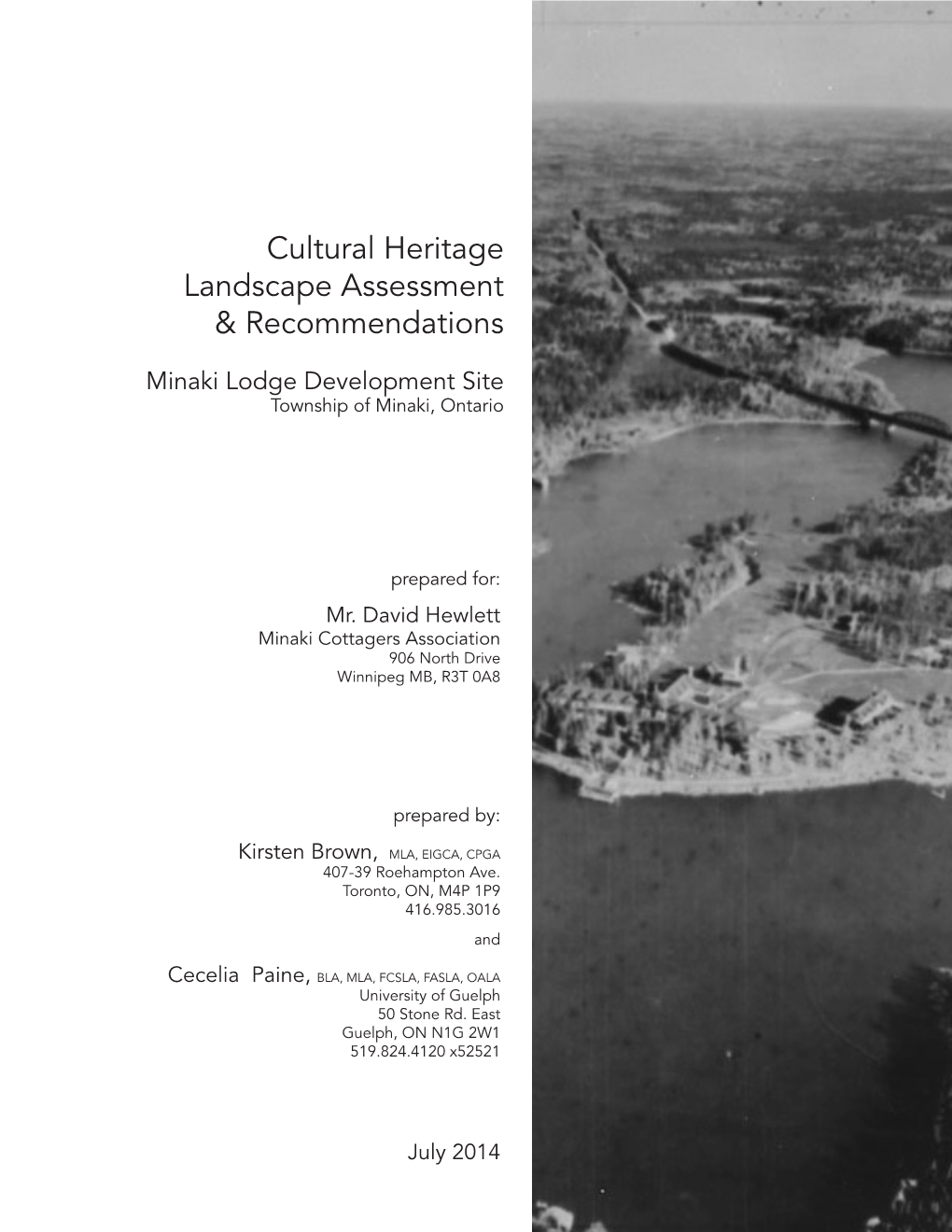 Cultural Heritage Landscape Assessment & Recommendations