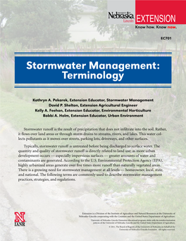 Stormwater Management: Terminology