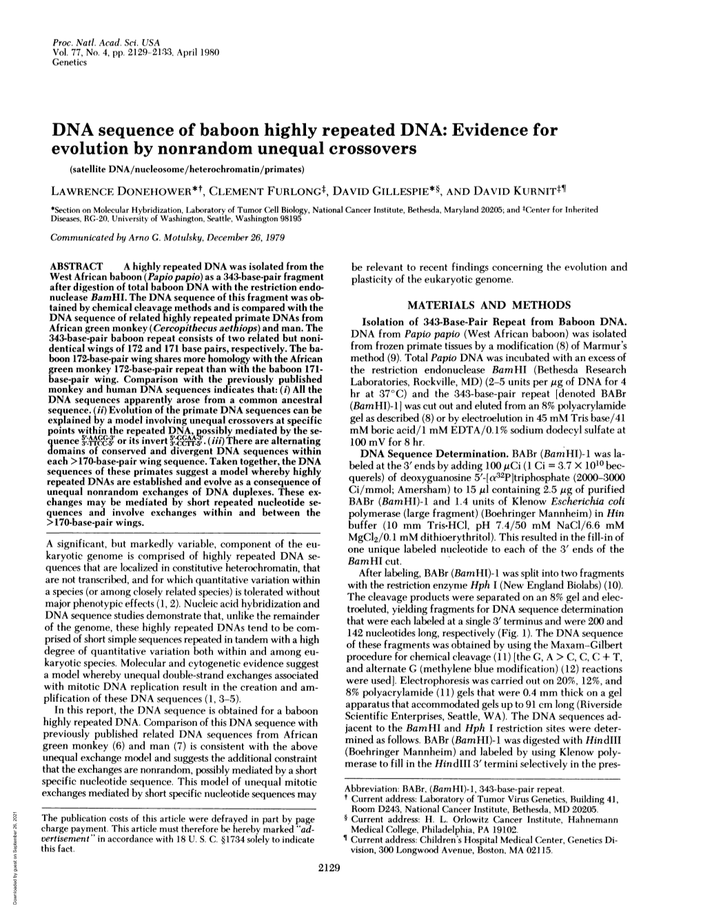 DNA Sequence of Baboon Highly Repeated