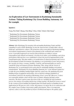 Taking Kaohsiung City Green Building Autonomy Act for Example
