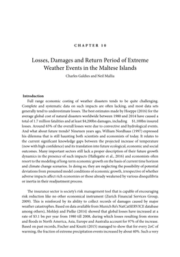 Losses, Damages and Return Period of Extreme Weather Events in the Maltese Islands Charles Galdies and Neil Mallia