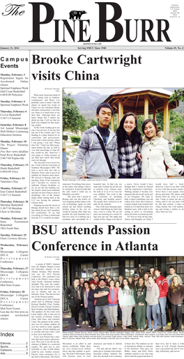 BSU Attends Passion Conference in Atlanta Brooke Cartwright Visits China